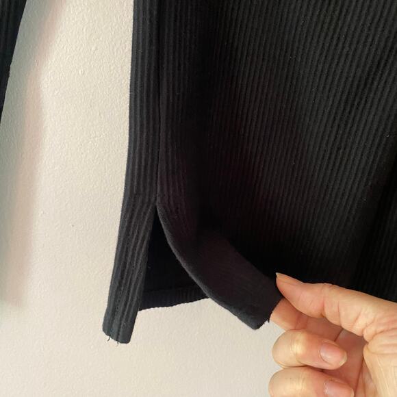 Cult Gaia Women's size XS Black Mora Top Ribbed Cut-Out Long Sleeve Blouse - Picture 7 of 11